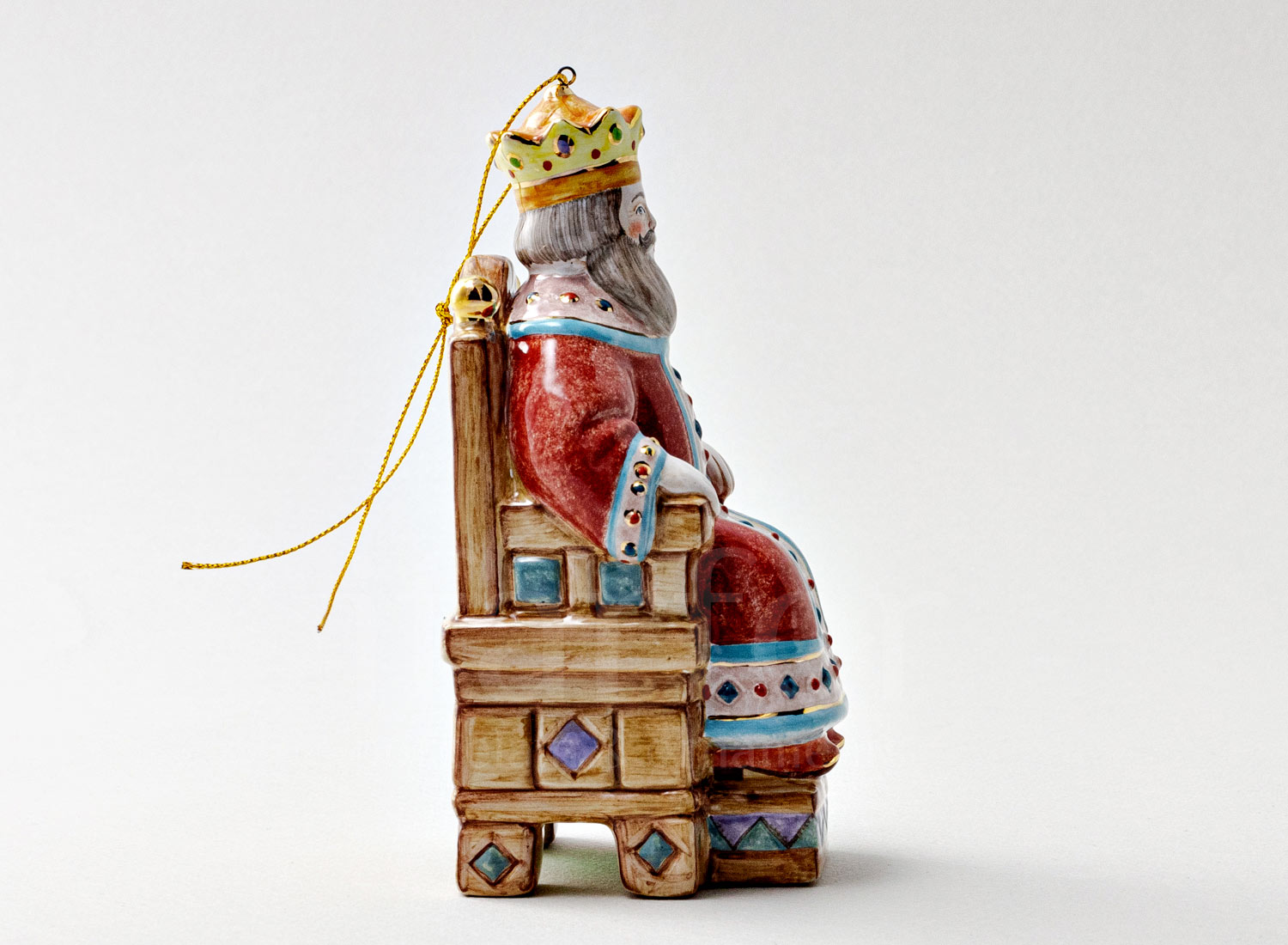 Елочная игрушка «Царь Салтан» Форма: Царь Салтан. Майолика. 75 x 150 мм.
