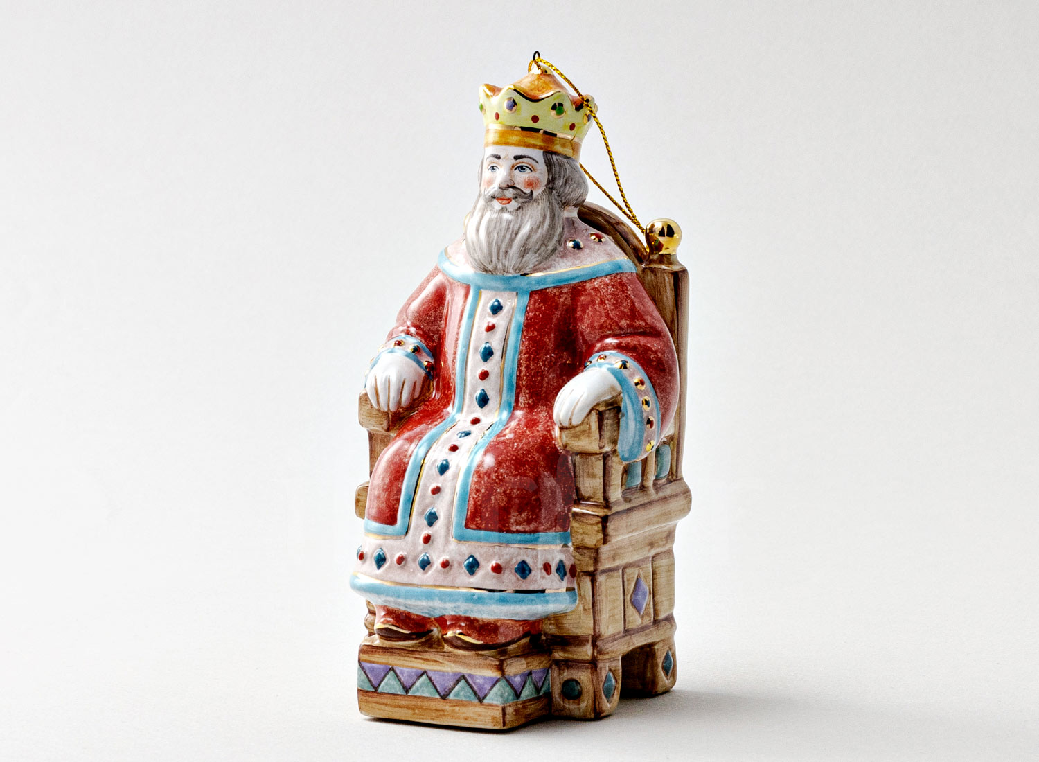 Елочная игрушка «Царь Салтан» Форма: Царь Салтан. Майолика. 75 x 150 мм.