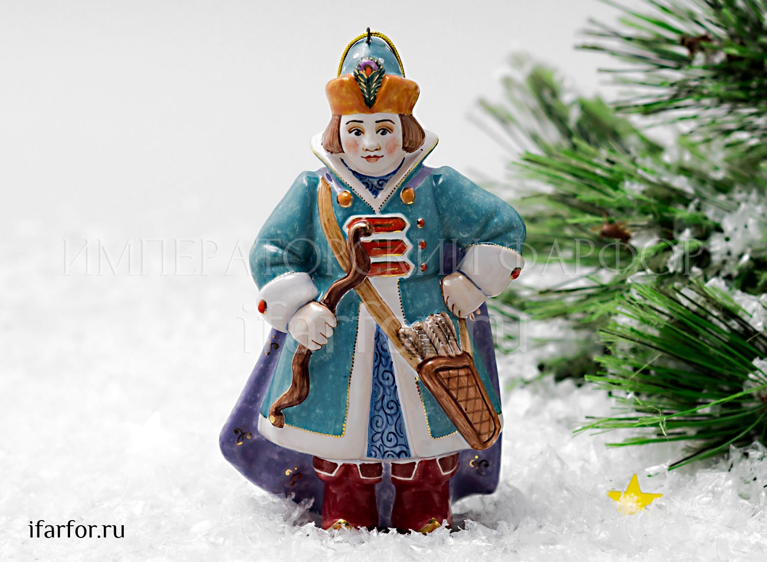 Елочная игрушка «Гвидон» Форма: Гвидон. Майолика. 80 x 160 мм.