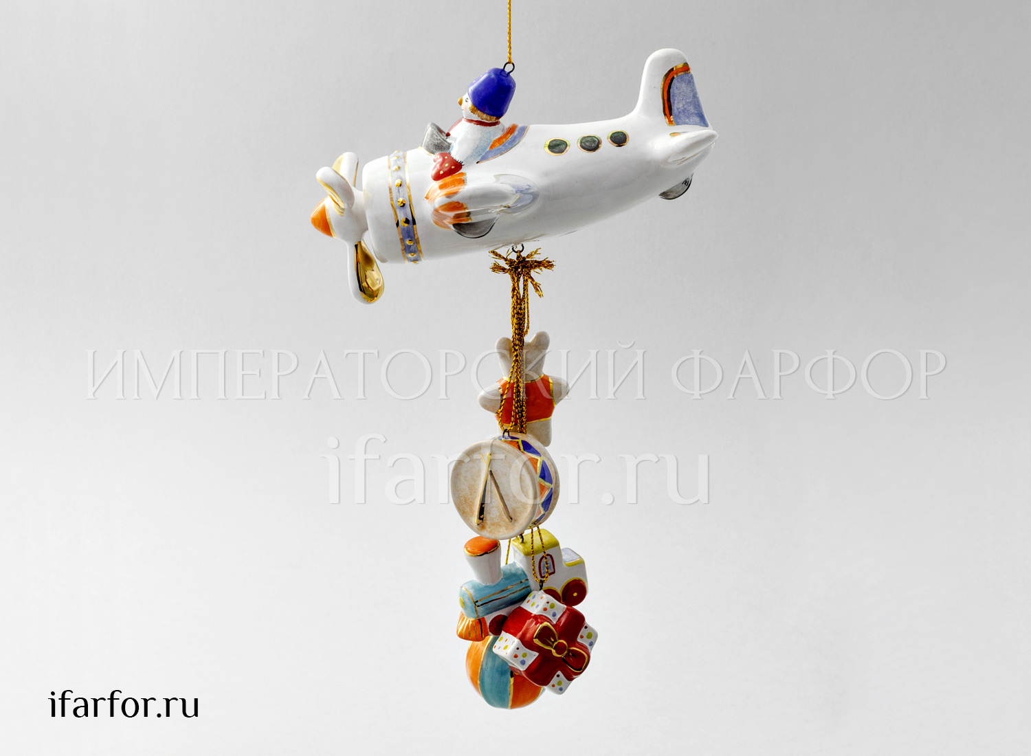 Елочная игрушка «Кукурузник» Форма: Кукурузник. Майолика. 140 x 150 x 225 мм.