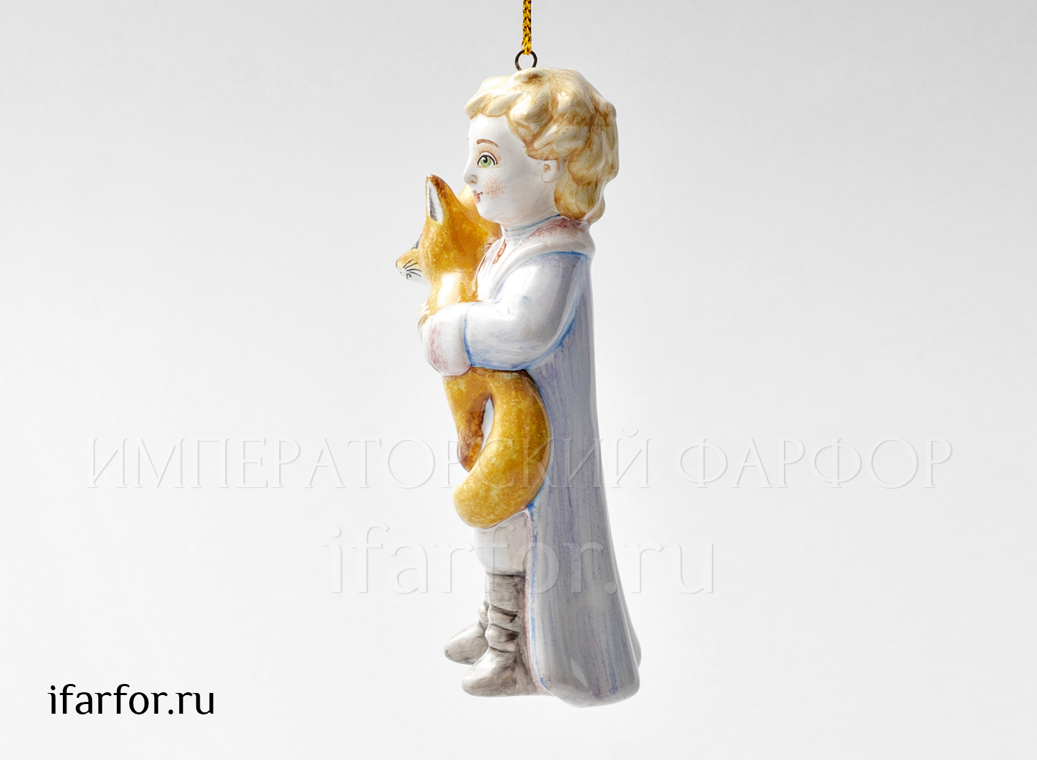 Елочная игрушка «Маленький принц» Форма: Маленький принц. Майолика. 65 x 110 мм.