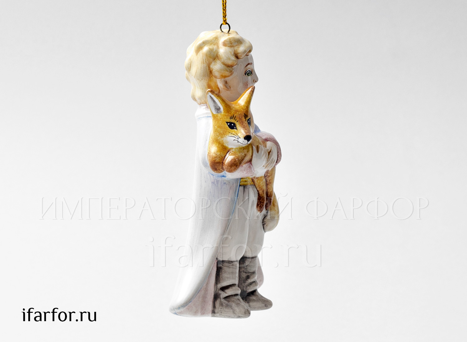 Елочная игрушка «Маленький принц» Форма: Маленький принц. Майолика. 65 x 110 мм.