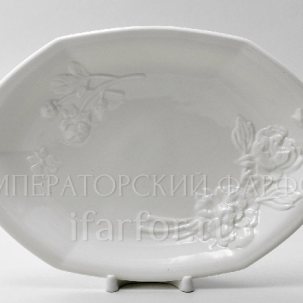 Блюдо овальное Цветочный рельеф Ivory 290 мм.