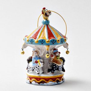 Елочная игрушка Карусель Карусель (оранжевая крыша) 65 x 100 мм.