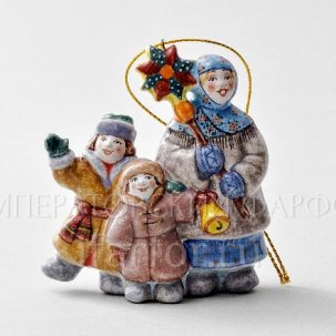 Елочная игрушка Колядки 75 x 85 мм.