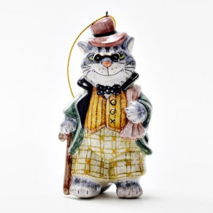 Елочная игрушка Золотой ключик. Кот Базилио 55 x 105 мм.