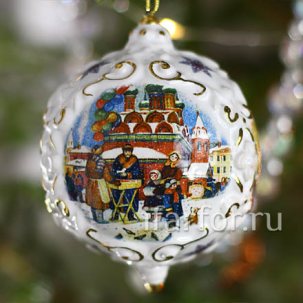 Елочная игрушка Шар Масленица 75 x 100 мм.