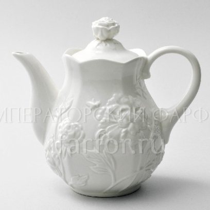 Чайник заварочный «Цветочный рельеф Ivory» Фарфор. 840 мл.