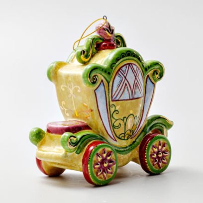Елочная игрушка «Карета» Форма: Карета. Майолика. 130 x 130 мм.