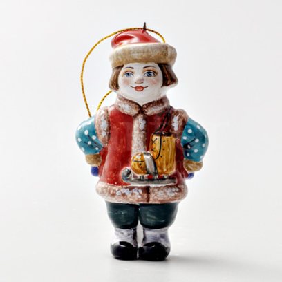Елочная игрушка «Январь 1» Форма: Январь 1. Майолика. 55 x 95 мм.