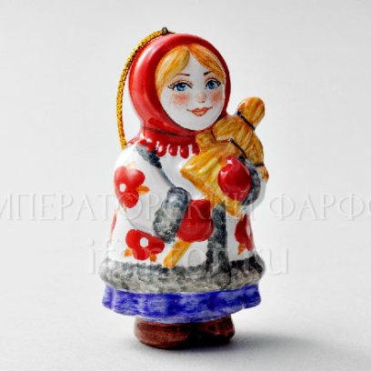 Елочная игрушка «Февраль» Форма: Февраль. Майолика. 50 x 85 мм.