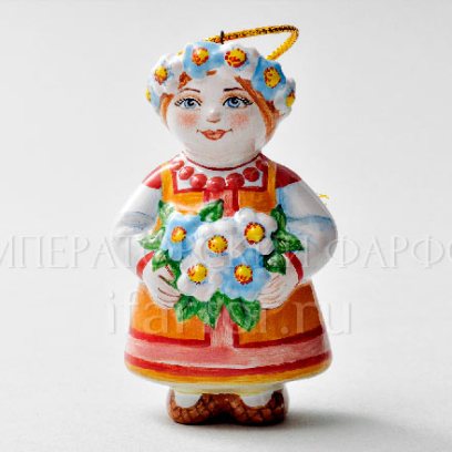Елочная игрушка «Июнь» Форма: Июнь. Майолика. 50 x 85 мм.