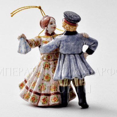 Елочная игрушка «Кадриль» Форма: Кадриль. Майолика. 75 x 90 мм.