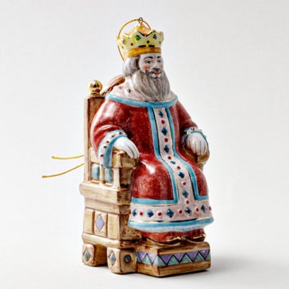 Елочная игрушка «Царь Салтан» Форма: Царь Салтан. Майолика. 75 x 150 мм.