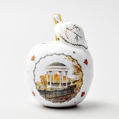 Скульптура «Яблоко» Форма: Яблоко. Майолика. 90 x 120 мм.