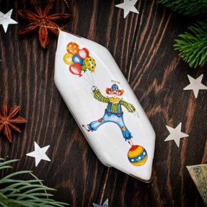 Елочная игрушка «Конфета 8» Форма: Конфета 8. Майолика. 35 x 105 мм.