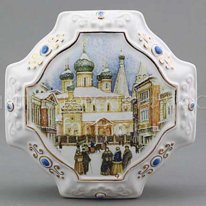 Шкатулка «Ярославль» Форма: Рельефная. Майолика. 160 x 65 мм.