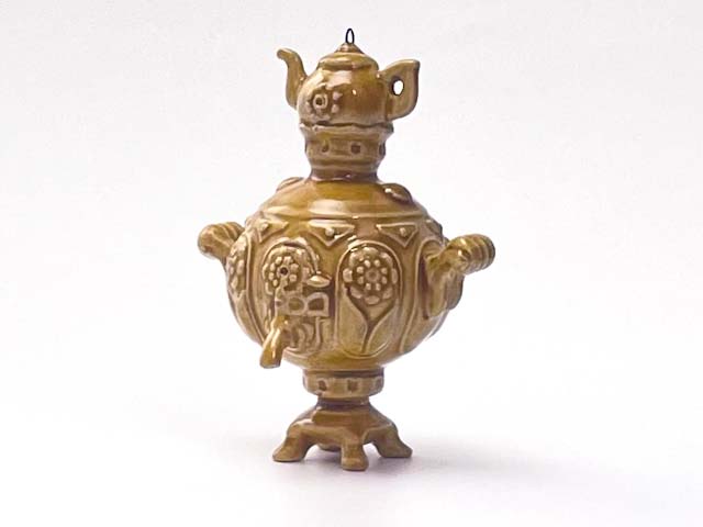 Елочная игрушка «Самовар» Форма: Самовар. Майолика. 65 x 80 x 105 мм.