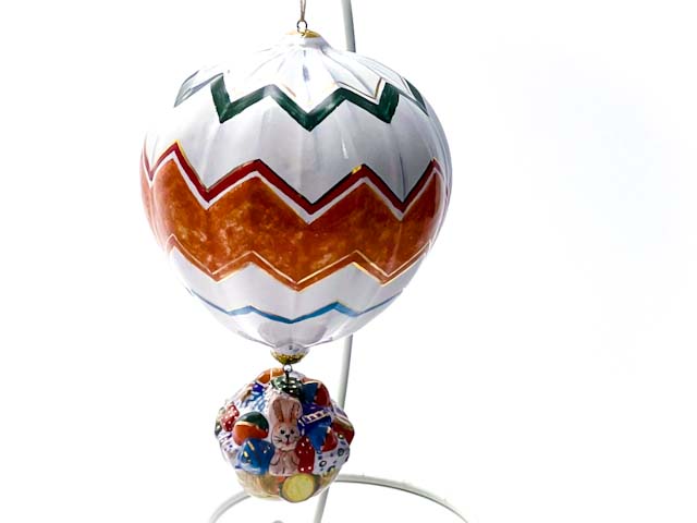 Елочная игрушка «Воздушный шар» Форма: Воздушный шар. Майолика. 80 x 135 мм.