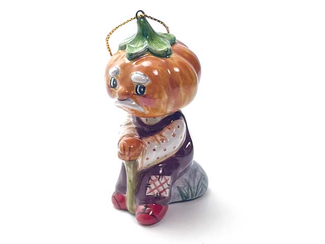 Елочная игрушка «Кум Тыква» Форма: Кум Тыква. Майолика. 43 x 75 мм.